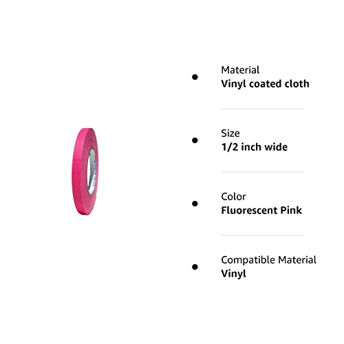 Pro Tapes Pro Gaff/Gaffers Tape .5, 1, 2, 3, 4 Inch Widths X Variable Lengths, 1/2 Inch, Fl. Pink - Image 2